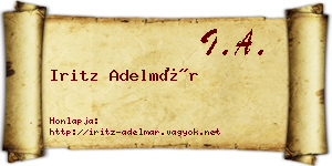 Iritz Adelmár névjegykártya
